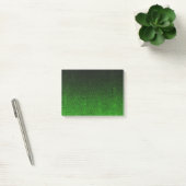 Fallende Schwarz/Grün-Glitzer-Gradient Post-it Klebezettel (Büro)