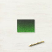 Fallende Schwarz/Grün-Glitzer-Gradient Post-it Klebezettel (Auf Schreibtisch)