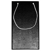 Fallende Silber- und Schwarz-Glitzer-Gradient Kleine Geschenktüte (Rückseite)