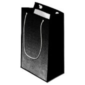 Fallende Silber- und Schwarz-Glitzer-Gradient Kleine Geschenktüte (Vorderseite Schrägansicht)