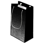 Fallende Silber- und Schwarz-Glitzer-Gradient Kleine Geschenktüte (Rückseite Schrägansicht)