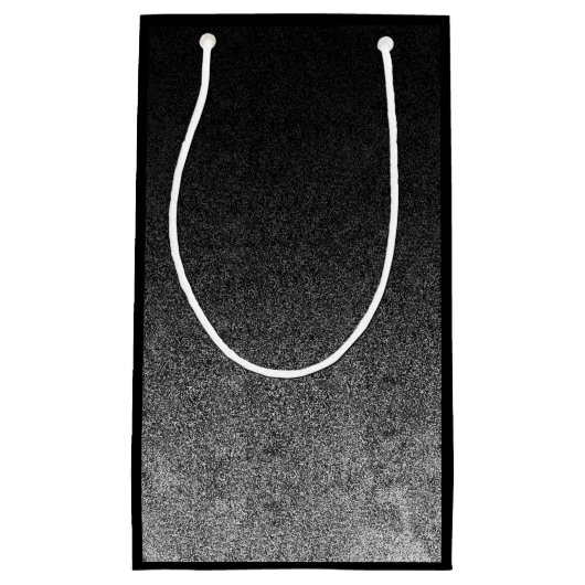 Fallende Silber- und Schwarz-Glitzer-Gradient Kleine Geschenktüte (Vorderseite)