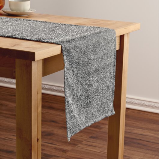 Fallende Silber- und Schwarz-Glitzer-Gradient Kurzer Tischläufer (Beispiel)