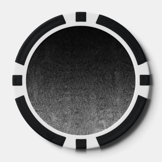 Fallende Silber- und Schwarz-Glitzer-Gradient Pokerchips (Vorderseite)