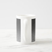 Fallende Silber- und Schwarz-Glitzer-Gradient Porzellantasse (Rückseite)