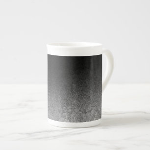 Fallende Silber- und Schwarz-Glitzer-Gradient Porzellantasse