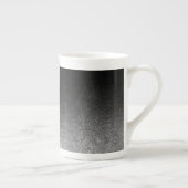 Fallende Silber- und Schwarz-Glitzer-Gradient Porzellantasse (Rechts)