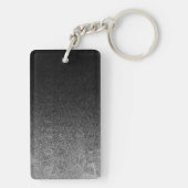 Fallende Silber- und Schwarz-Glitzer-Gradient Schlüsselanhänger (Rückseite)