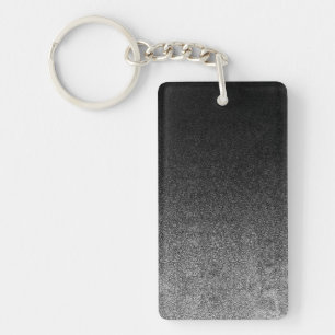 Fallende Silber- und Schwarz-Glitzer-Gradient Schlüsselanhänger