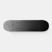 Fallende Silber- und Schwarz-Glitzer-Gradient Skateboard (Horizontal)