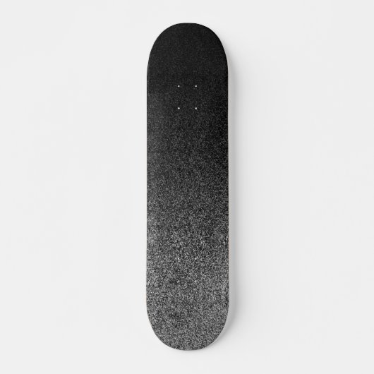 Fallende Silber- und Schwarz-Glitzer-Gradient Skateboard (Vorne)