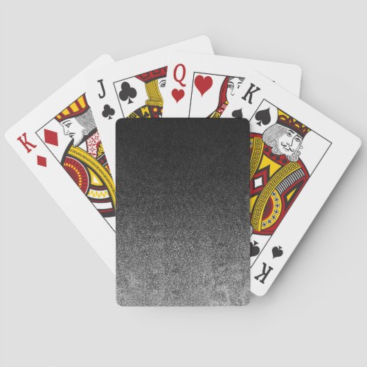 Fallende Silber- und Schwarz-Glitzer-Gradient Spielkarten (Rückseite)