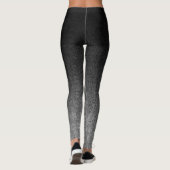 Fallende Silber und schwarzer Glitzer Gradient Leggings (Rückseite)