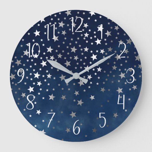 Fallende Silberstars Celestial Große Wanduhr (Vorderseite)