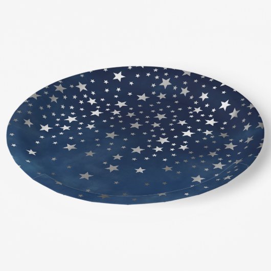 Fallende Silberstars Celestial Pappteller (Schrägansicht)