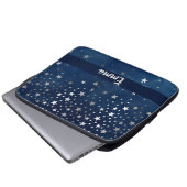 Fallende Silberstars Celestial Personalisiert Laptopschutzhülle (Vorne Knopf)