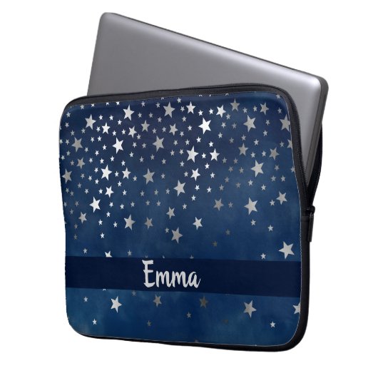 Fallende Silberstars Celestial Personalisiert Laptopschutzhülle (Vorderseite Links)