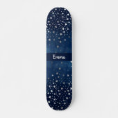 Fallende Silberstars Celestial Personalisiert Skateboard (Vorne)