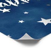 Fallende Silberstars Personalisiertes Party Poster (Ecke)