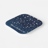 Fallende Silbersterne Personalisiert Pappteller (Gewinkelt)