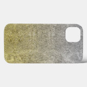 Fallende Silver & Gold Glitzer Gradient Case-Mate iPhone Hülle (Rückseite (Horizontal))