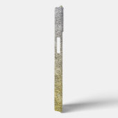 Fallende Silver & Gold Glitzer Gradient Case-Mate iPhone Hülle (Rückseite / Rechts)