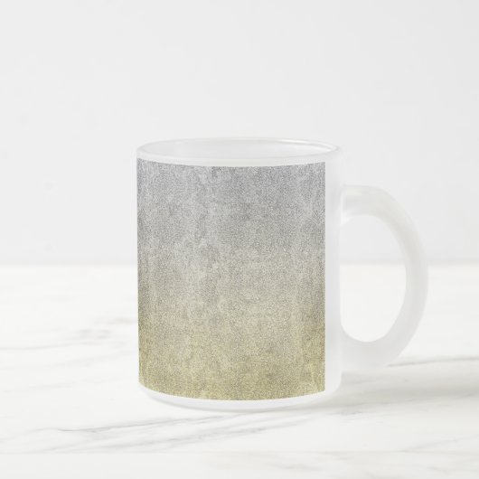 Fallende Silver & Gold Glitzer Gradient Mattglastasse (Rechts)