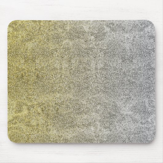 Fallende Silver & Gold Glitzer Gradient Mousepad (Vorne)