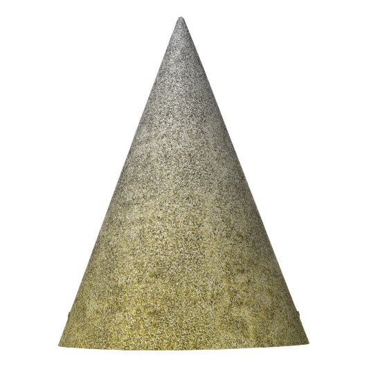 Fallende Silver & Gold Glitzer Gradient Partyhütchen (Vorderseite)