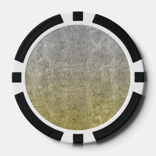 Fallende Silver & Gold Glitzer Gradient Pokerchips (Vorderseite)