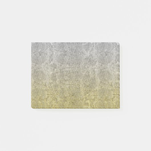 Fallende Silver & Gold Glitzer Gradient Post-it Klebezettel (Vorderseite)