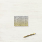 Fallende Silver & Gold Glitzer Gradient Post-it Klebezettel (Auf Schreibtisch)