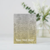 Fallende Silver & Gold Glitzer Gradient Postkarte (Stehend Vorderseite)
