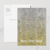 Fallende Silver & Gold Glitzer Gradient Postkarte (Vorne/Hinten)