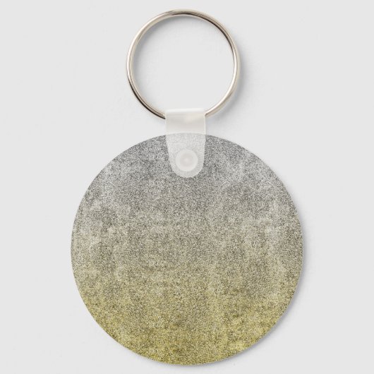 Fallende Silver & Gold Glitzer Gradient Schlüsselanhänger (Vorderseite)