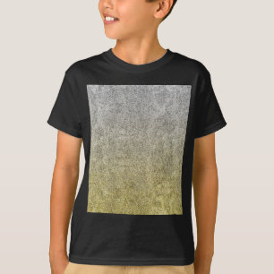 Fallende Silver & Gold Glitzer Gradient T-Shirt