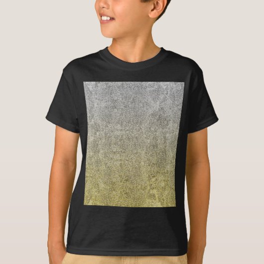 Fallende Silver & Gold Glitzer Gradient T-Shirt (Vorderseite)