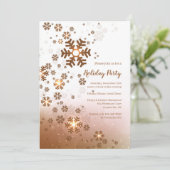 Fallende Snow Holiday Party Einladung (Stehend Vorderseite)