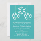 Fallende Snowflakes-Feier, Türkis Einladung (Vorderseite)