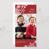 Fallende Snowflakes Holiday Foto Card Feiertagskarte (Vorne/Hinten)