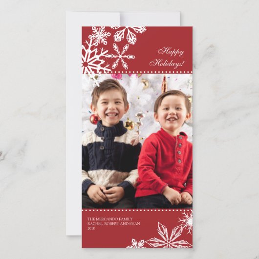 Fallende Snowflakes Holiday Foto Card Feiertagskarte (Vorderseite)