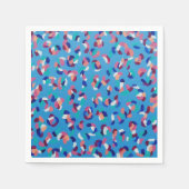 Fallende Sterne Blau Abstrakt Serviette (Vorderseite)