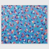 Fallende Sterne blau Geschenkpapier (Flach)