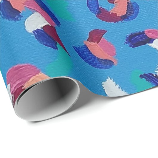 Fallende Sterne blau Geschenkpapier (Rolleneckpunkt)