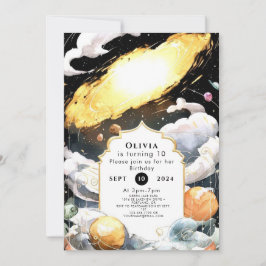 Fallende Sterne im Custom Space zum Geburtstag Einladung