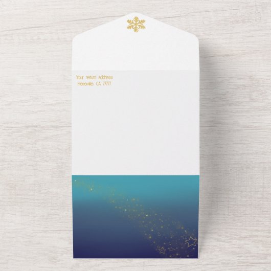 Fallende Sterne Krippe mit Keepake-Foto All In One Einladung (Außenbereich)