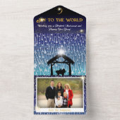 Fallende Sterne Krippe mit Keepake-Foto All In One Einladung (Innen Boden)