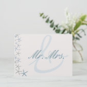 Fallende Sterne Starfish Hochzeitsgeschenk als Ges Dankeskarte (Stehend Vorderseite)