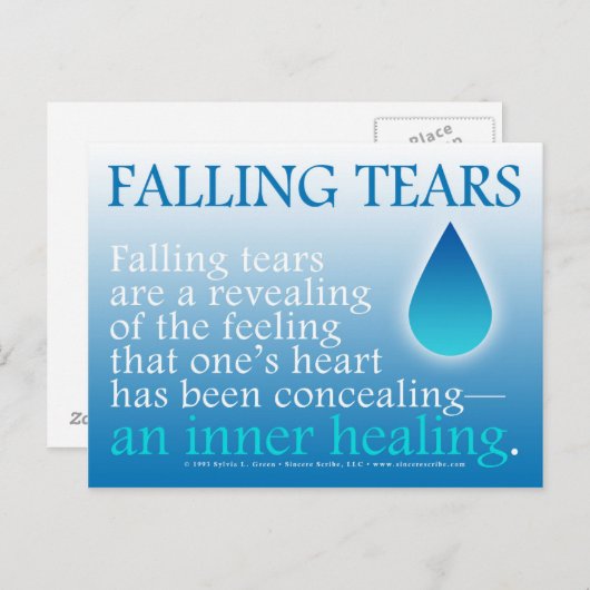 Fallende Tränen Postkarte (Vorne/Hinten)