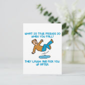 Fallende und wahre Freunde Postkarte (Stehend Vorderseite)
